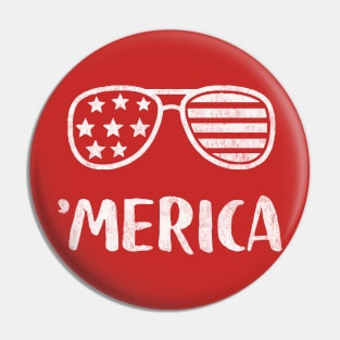 Merica American Flag Sunglasses Pin