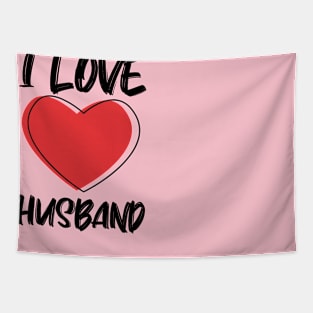 I Love Husband with Red Heart Tapestry