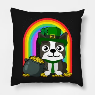 Boston Terrier Rainbow Irish Clover St Patrick Day Dog Gift product Pillow