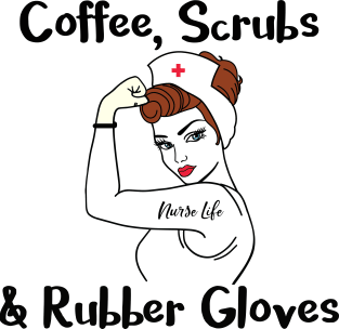 Coffee Scrubs and Rubber Gloves Magnet