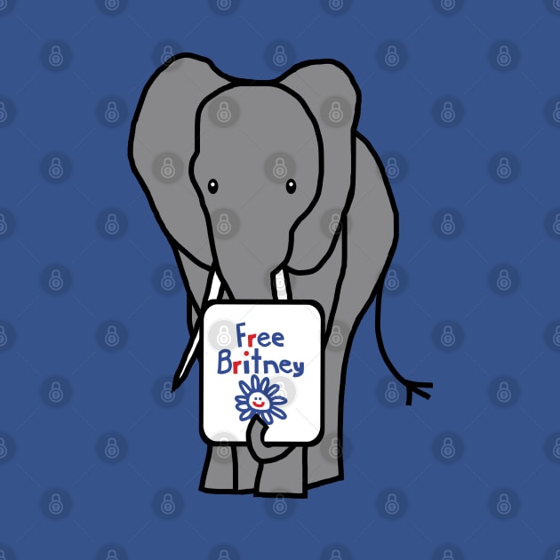 Cute Elephant with Free Britney Sign by ellenhenryart