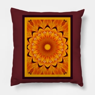 Sunburst Daisy Mandala Pillow