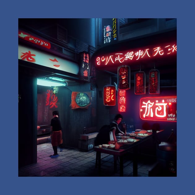 Cyberpunk Tokyo Ramen Shop by Grassroots Green