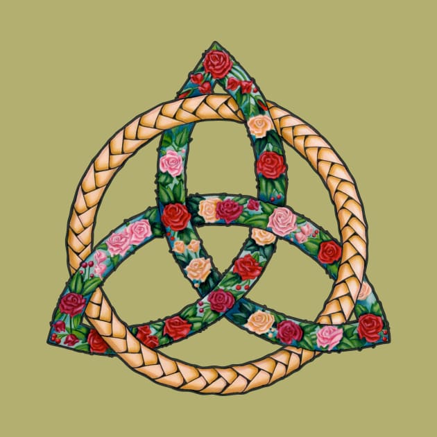 Celtic Roses Trinity Symbol (Irish Knot) by Colette