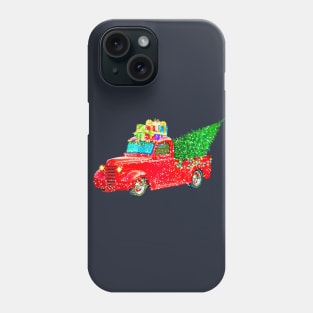 Truck With Christmas Tree Phone Case