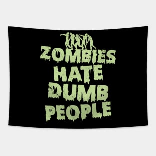 Funny Zombie Brains Funny Horror Slogan Meme Tapestry