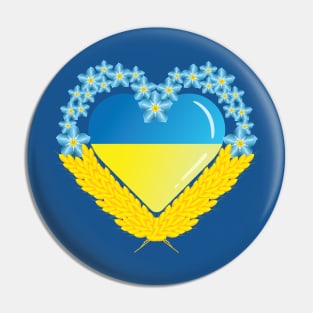 Heart of Ukraine. Flag of Ukraine. Ukraine for peace. Pin