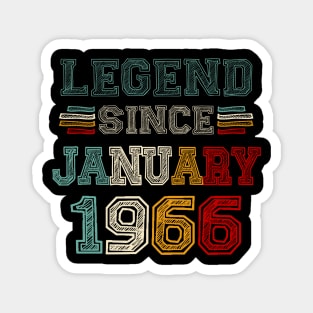 57 Years Old Legend Since January 1966 57th Birthday Magnet