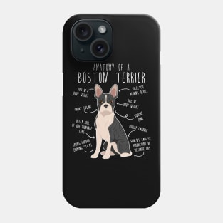 Black Brindle Boston Terrier Dog Anatomy Phone Case