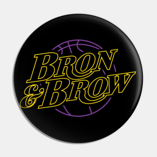 Los Angeles Lakers Bron And Brow Neon Style Graphic Lebron James Anthony Davis Lakers Duo Pin Teepublic Au