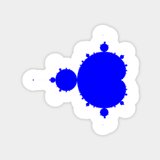 Solid Blue on White Mandelbrot Magnet