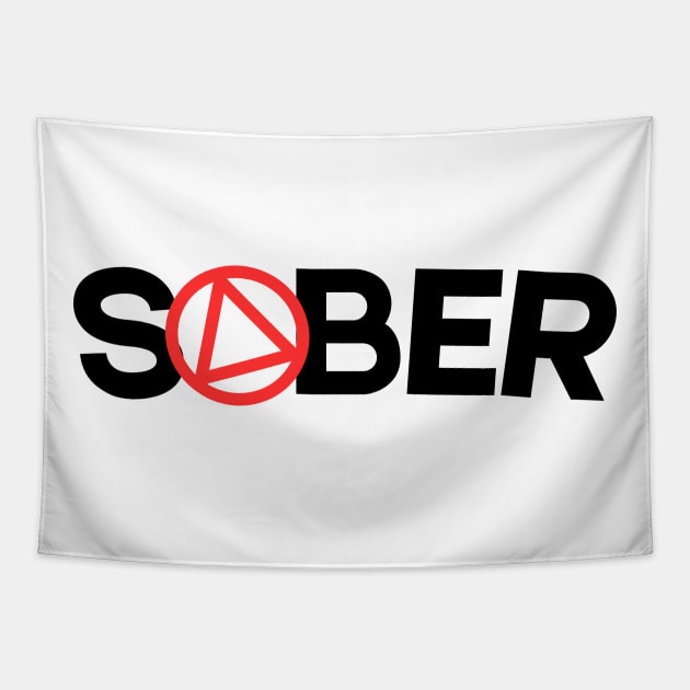 Sober Alcoholics Anonymoous  Symbol Tapestry by SOS@ddicted