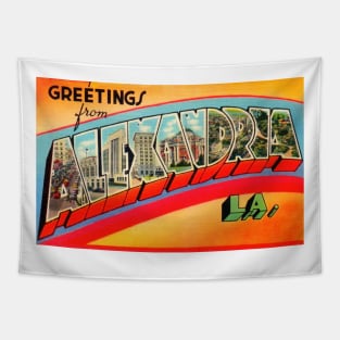 Greetings from Alexandria, Louisiana - Vintage Large Letter Postcard Tapestry