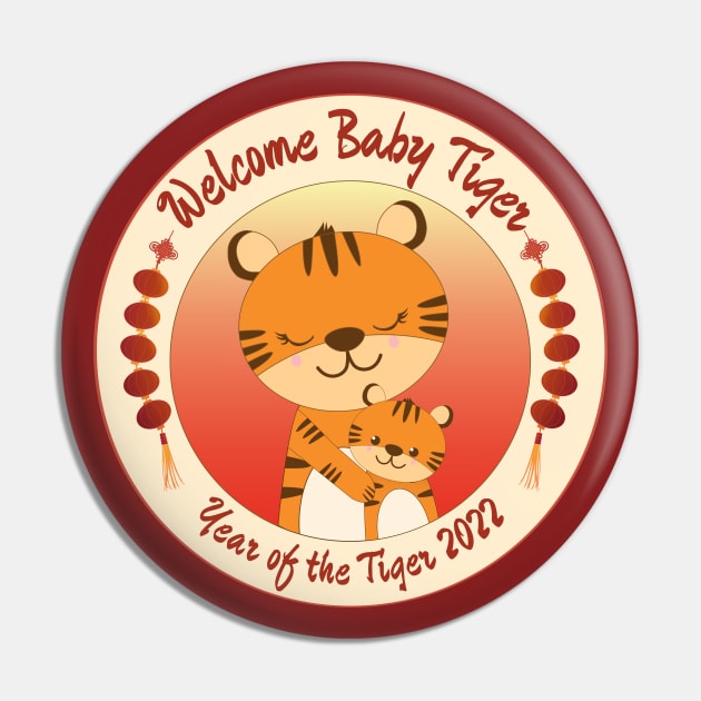 Newborn Baby in the Year of the Tiger Pin by Zennic Designs