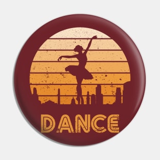 Retro Sunset Ballerina Dance Pin