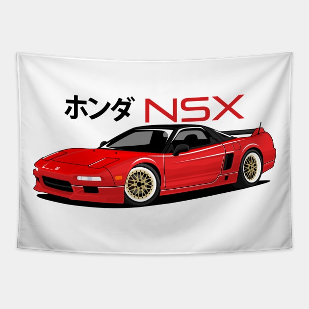 NSX Acura JDM red candy Tapestry by masjestudio