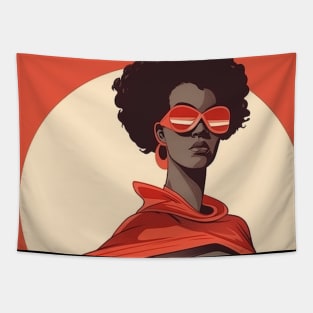 African Queen, Afro Superhero, Female Warrior, Black History Tapestry