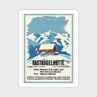 Rastkogelhuette Germany Vintage Poster 1938 Magnet