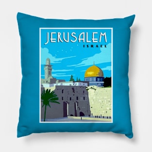 Jerusalem Israel Western Wall with The Dome Print Pillow