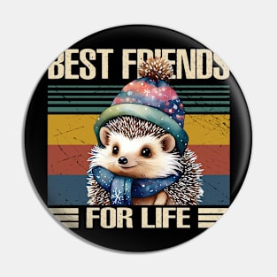 Quill Quest Trendy Hedgehog-themed T-Shirts Best Friend For Life Pin