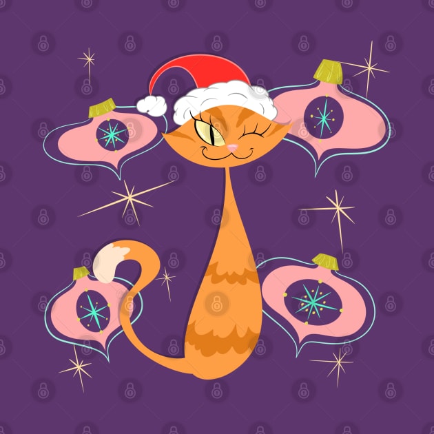 Orange Cat with Pink Ornaments by SillySpoooks