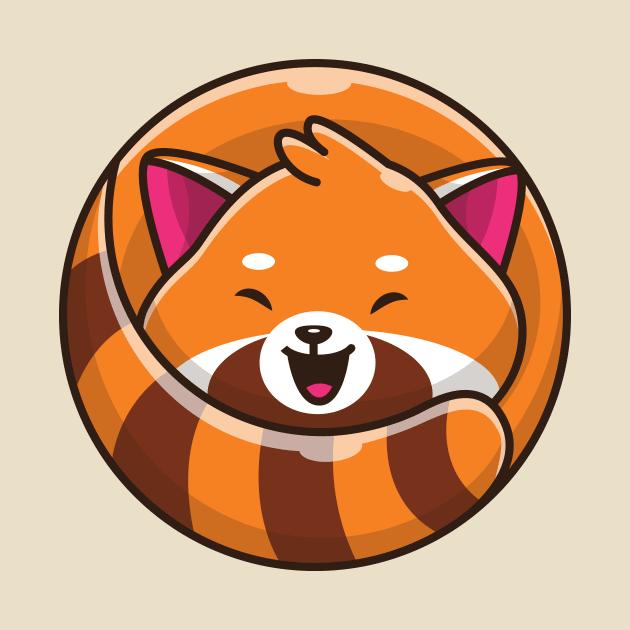 Cute Happy Red Panda Cartoon by Catalyst Labs