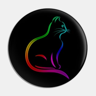 Multicolor Neon Cat Pin