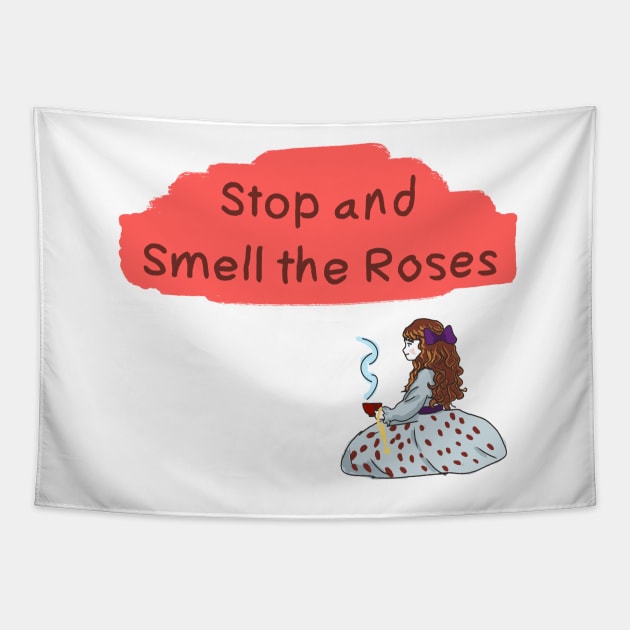 Stop and Smell the Roses Tapestry by HappyRandomArt