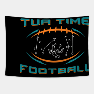 Tua Tagovailoa "Tua Time" Miami Dolphins X's and O's Tapestry