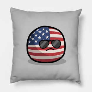 America Dark Brandon Shades Polandball Countryball Pillow