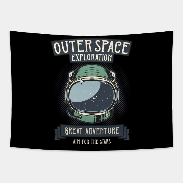 Outer Space Exploration Tapestry by CyberpunkTees