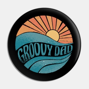 Groovy dad with a cool retro sunset best gift for groovy dads Pin