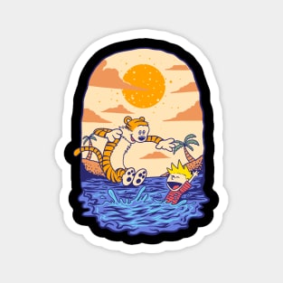 Calvin and Hobbes Swimming Magnet