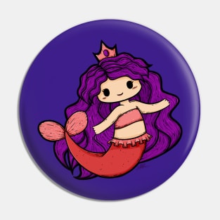 Cute Mermaid Illustration Pin