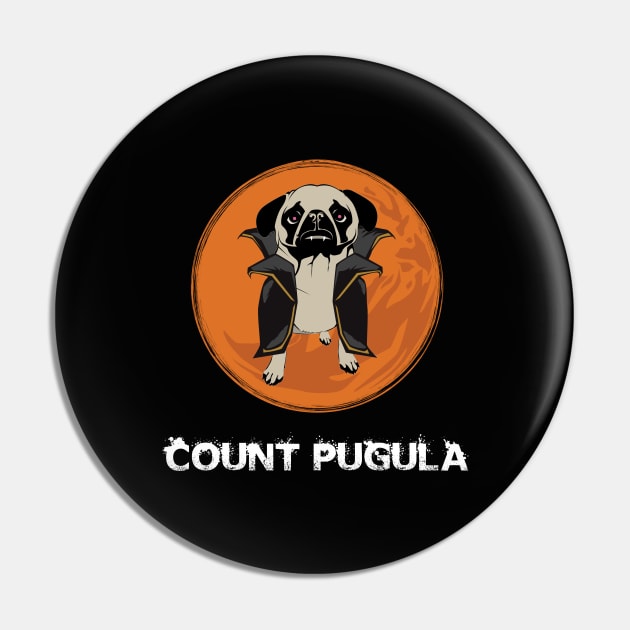 Count Pugula Halloween Funny Pug Pun Design Pin by bbreidenbach