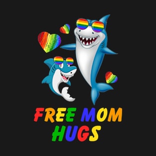 Free Mom Hugs Pride LGBT Shark T-Shirt