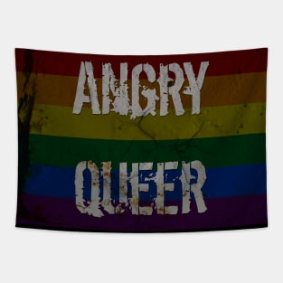 Angry Rainbow Queer Tapestry