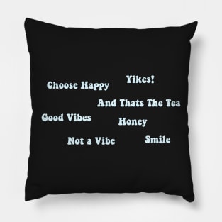 Blue VSCO Word Sticker Pack Pillow