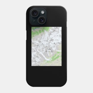 Mount Blanc Elevation Map Phone Case