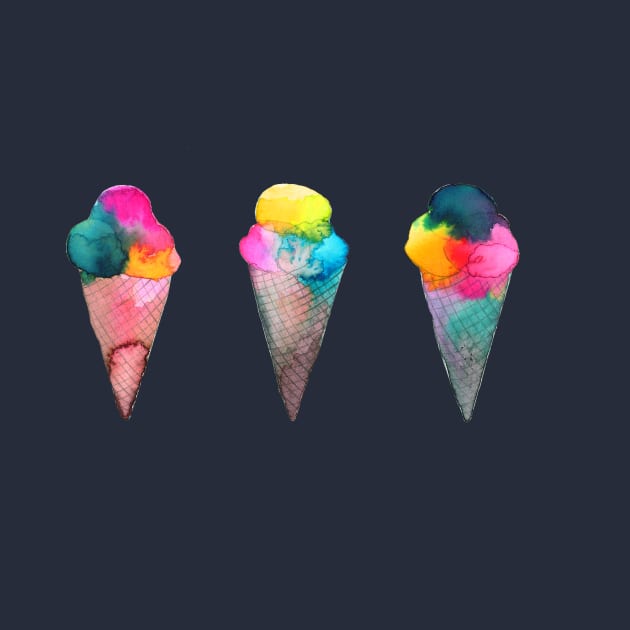 Colorful Ice Cream Cones by ninoladesign