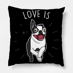 Love Is Boston Terrier Dog Pillow