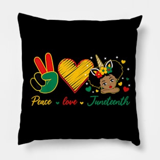 Peace Love Juneteenth June 1865 African black Freedom Pillow