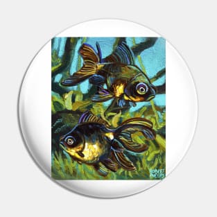 Colorful Black Moor Goldfish by Robert Phelps Pin