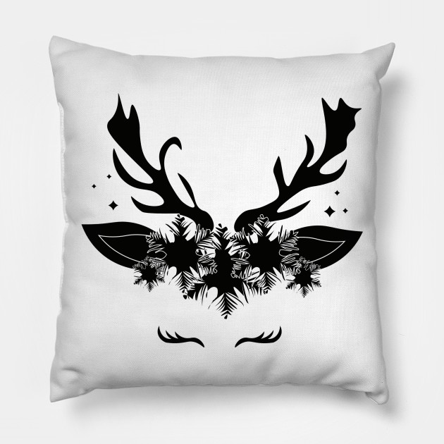 Deer Head Black Silhouette Deer Pillow Teepublic