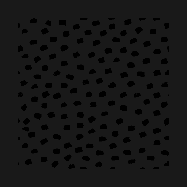 Dalmatian Dots Black and White Minimalist Doodle Strokes Ink by Asilynn