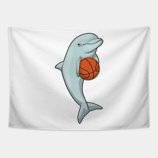 Dolphin at Basketball Sports Tapestry