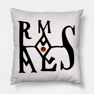 SEAL OF EMPEROR CHARLEMAGNE Monogram in Black White Red Pillow