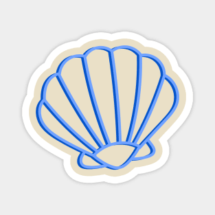 Blue clam shell outline Magnet