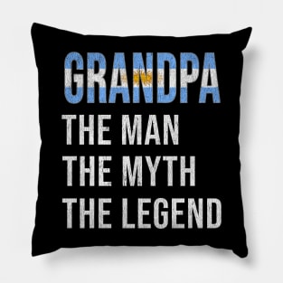 Grand Father Argentinian Grandpa The Man The Myth The Legend - Gift for Argentinian Dad With Roots From  Argentina Pillow