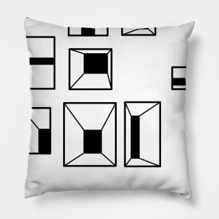 Le Corbusier Notre Dame du Haut Building Black Outline Pillow